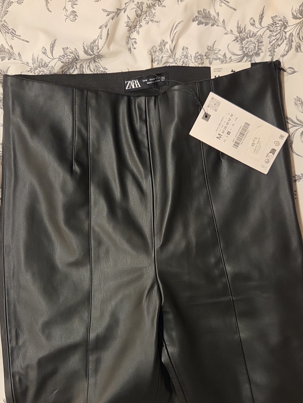 Zara High Waisted Leather Tights